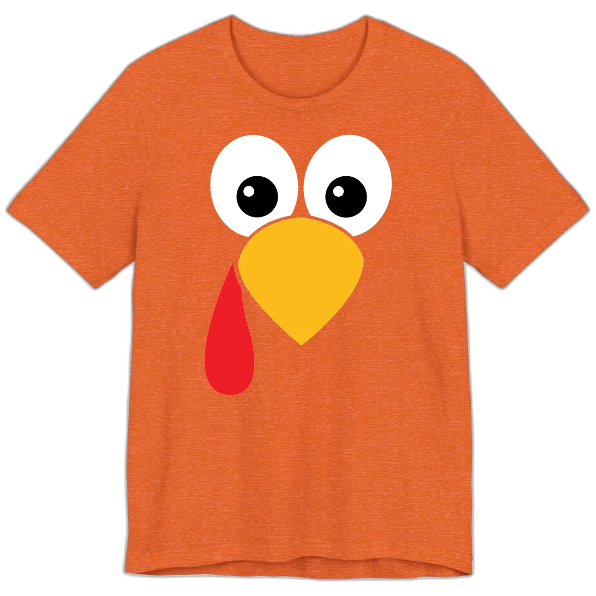 Funny Turkey Face Thanksgiving Design Premium T-Shirt in Heather Orange