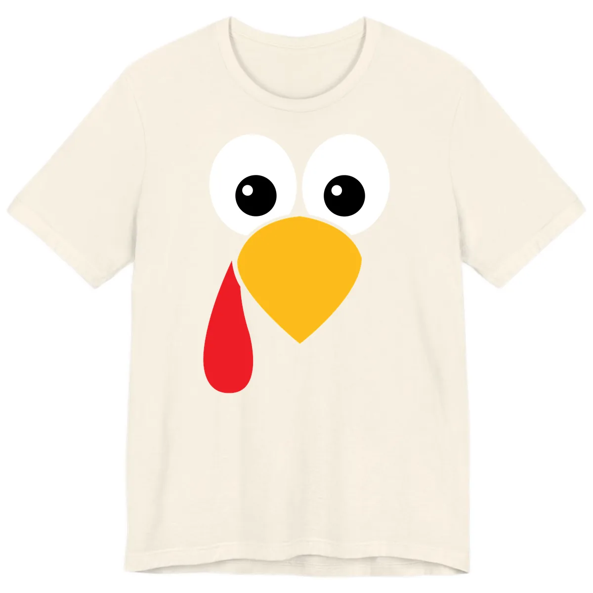 Funny Turkey Face Thanksgiving Design Premium T-Shirt in Natural