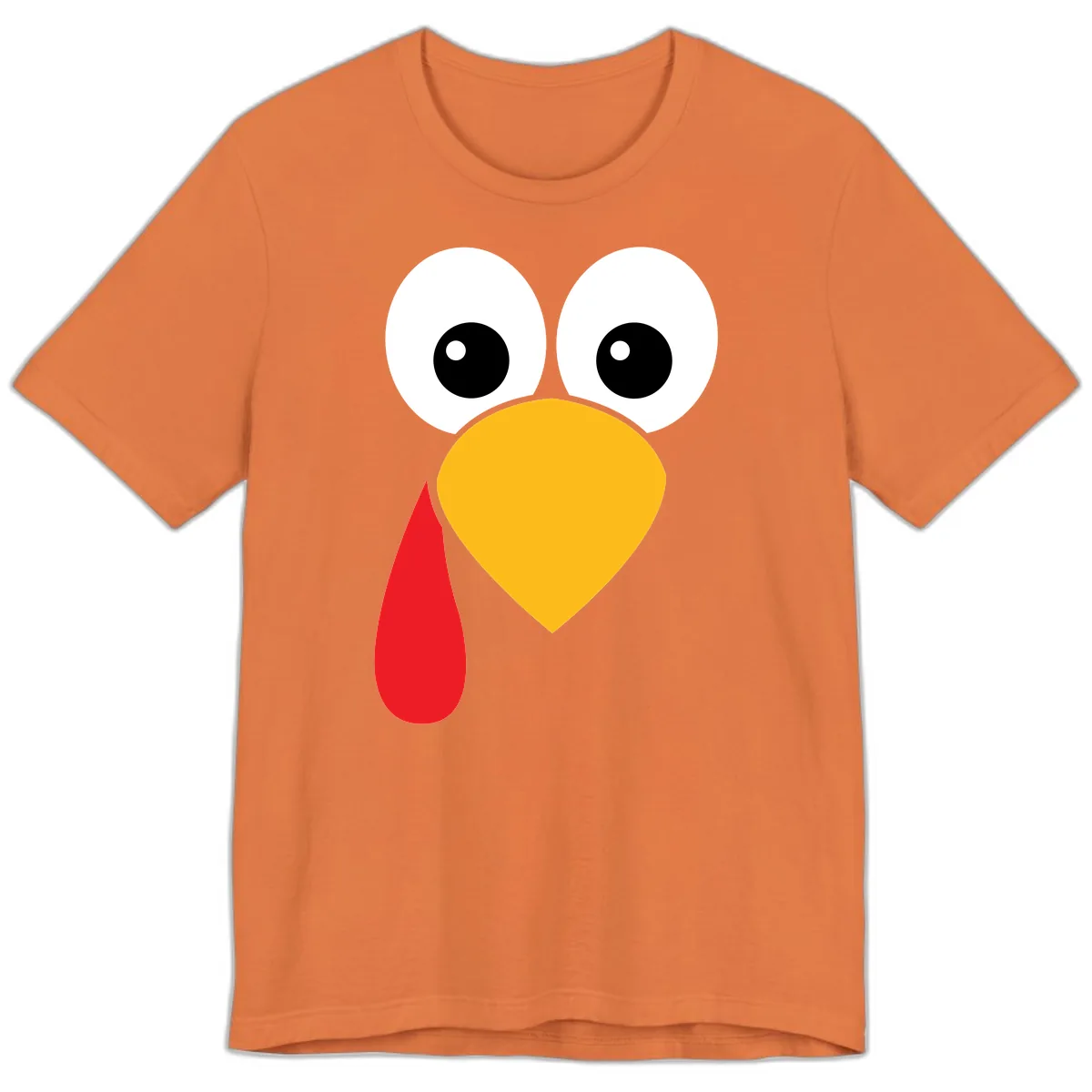 Funny Turkey Face Thanksgiving Design Premium T-Shirt in Burnt Orange
