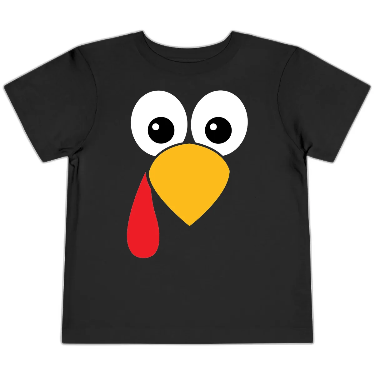 Funny Turkey Face Thanksgiving Design Toddler T-Shirt in Black
