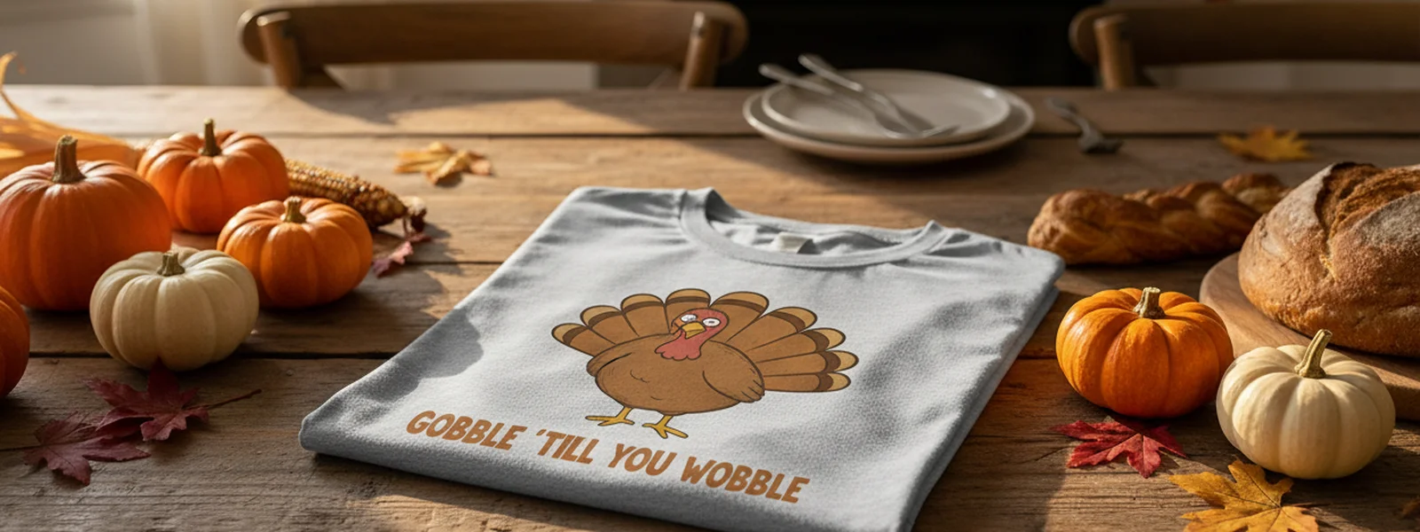 'Gobble Til You Wobble' Shirt: A Classic Thanksgiving Phrase Done Right - Thanksgiving Shirts