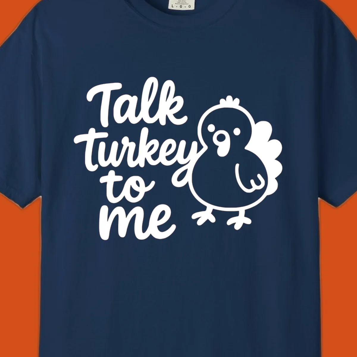 Illustration of a cartoon turkey next to the text 'Talk turkey to me'.