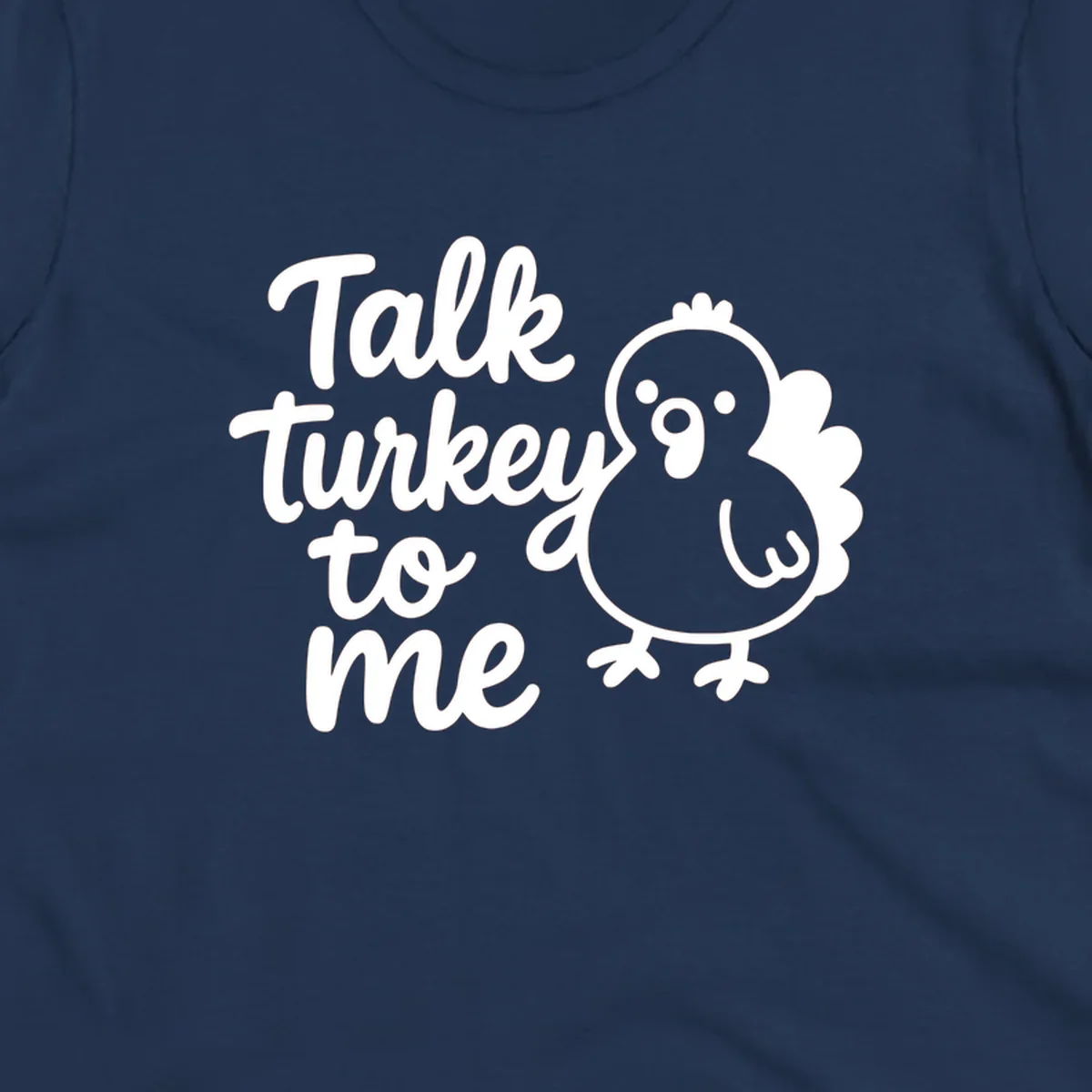 Illustration of a cartoon turkey next to the text 'Talk turkey to me'.