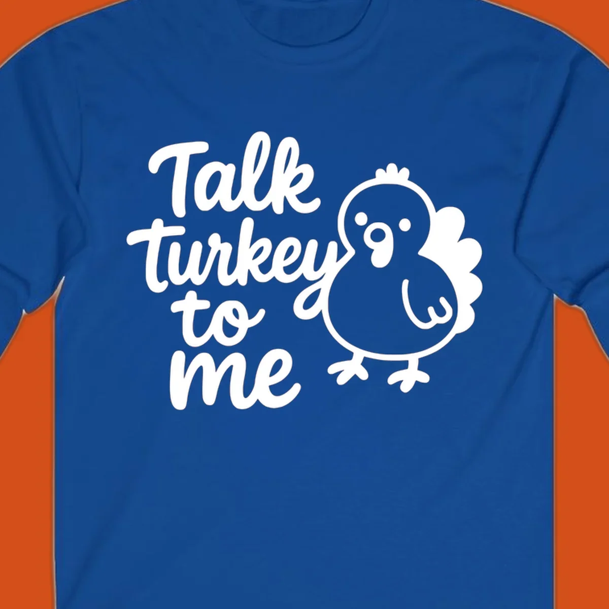 Illustration of a cartoon turkey next to the text 'Talk turkey to me'.