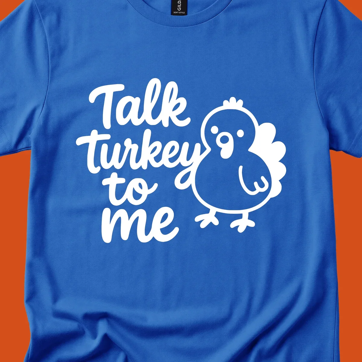 Illustration of a cartoon turkey next to the text 'Talk turkey to me'.