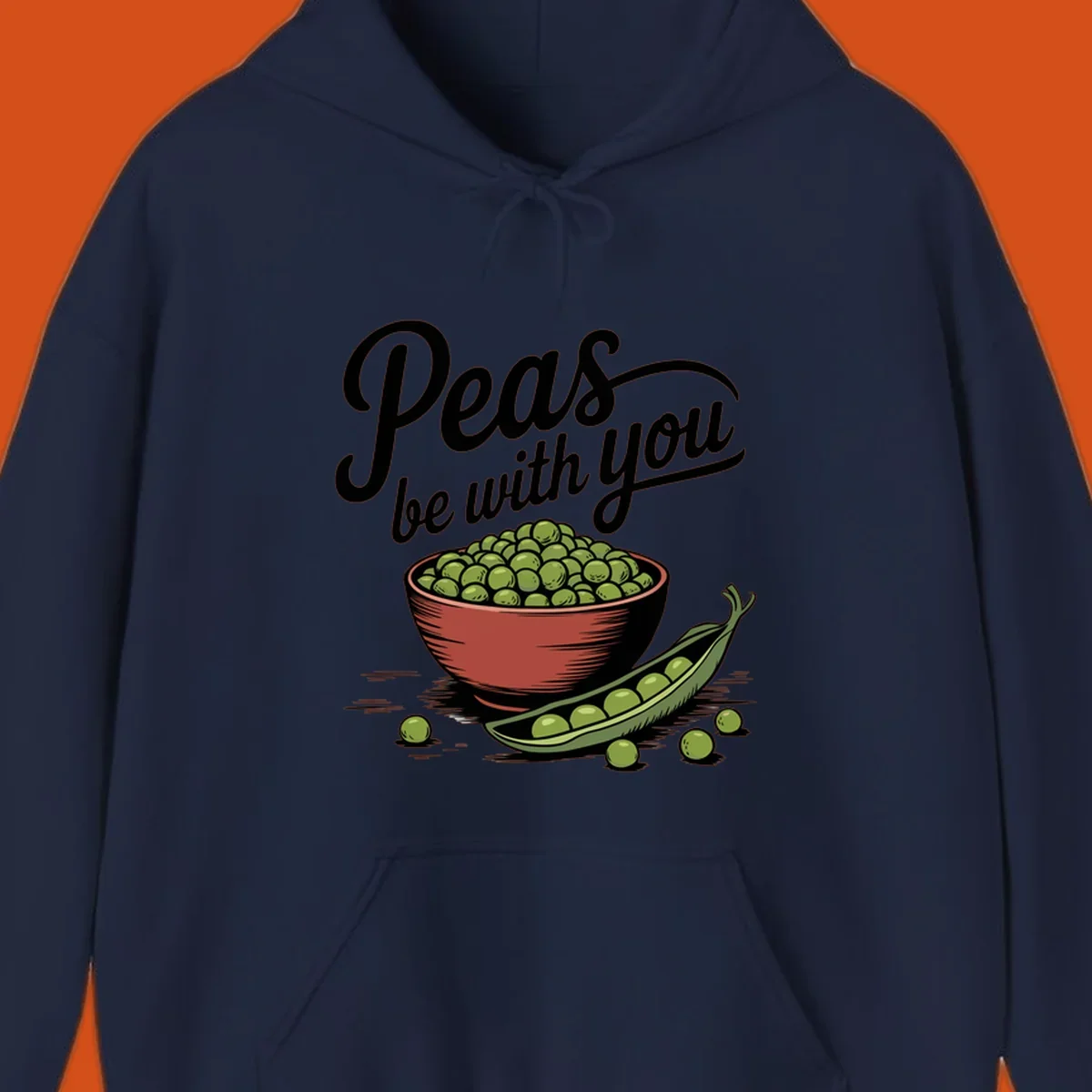 Peas be with you pun graphic with a bowl and pod of peas.