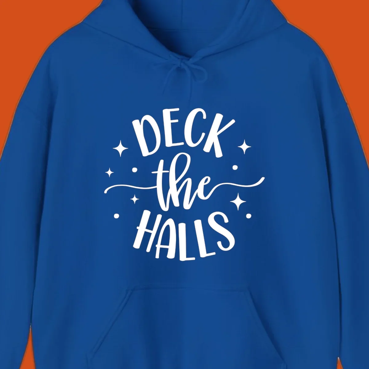 Deck the halls christmas typography design with stars and dots.