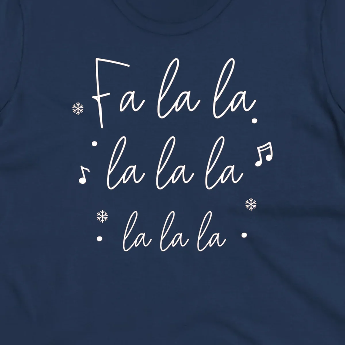 Fa la la Christmas carol lyrics with snowflakes and music notes