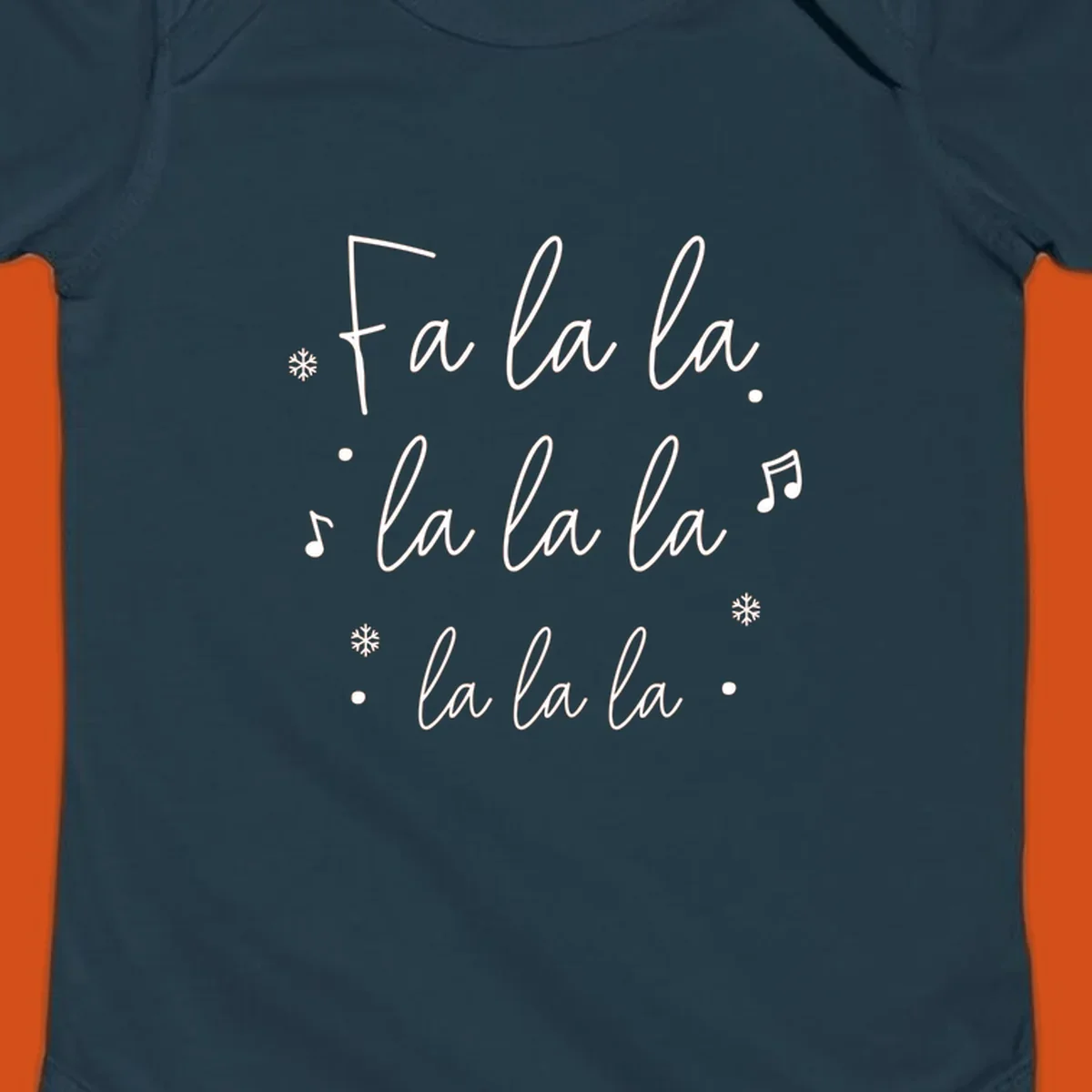 Fa la la Christmas carol lyrics with snowflakes and music notes
