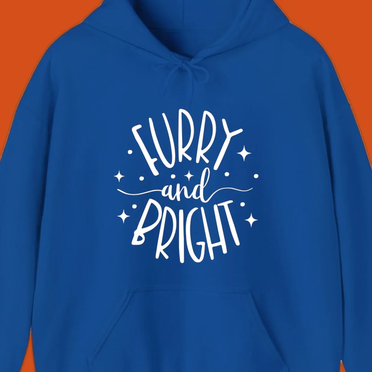 Furry and Bright holiday text design with dots and stars.