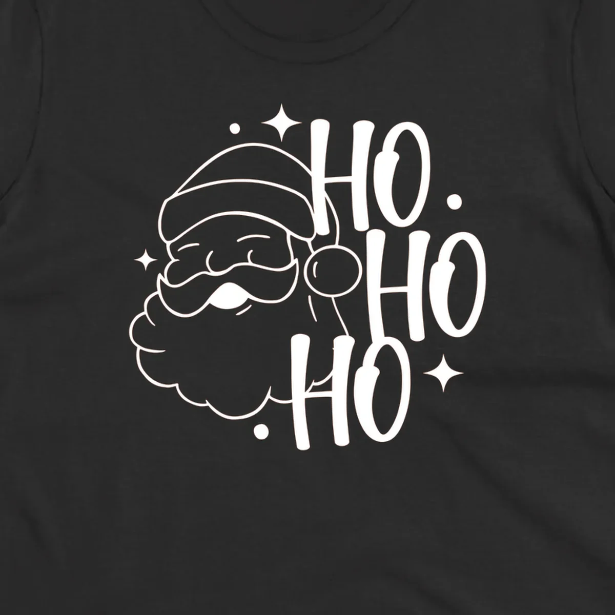 Santa Claus with 'HO HO HO' text for Christmas holiday.