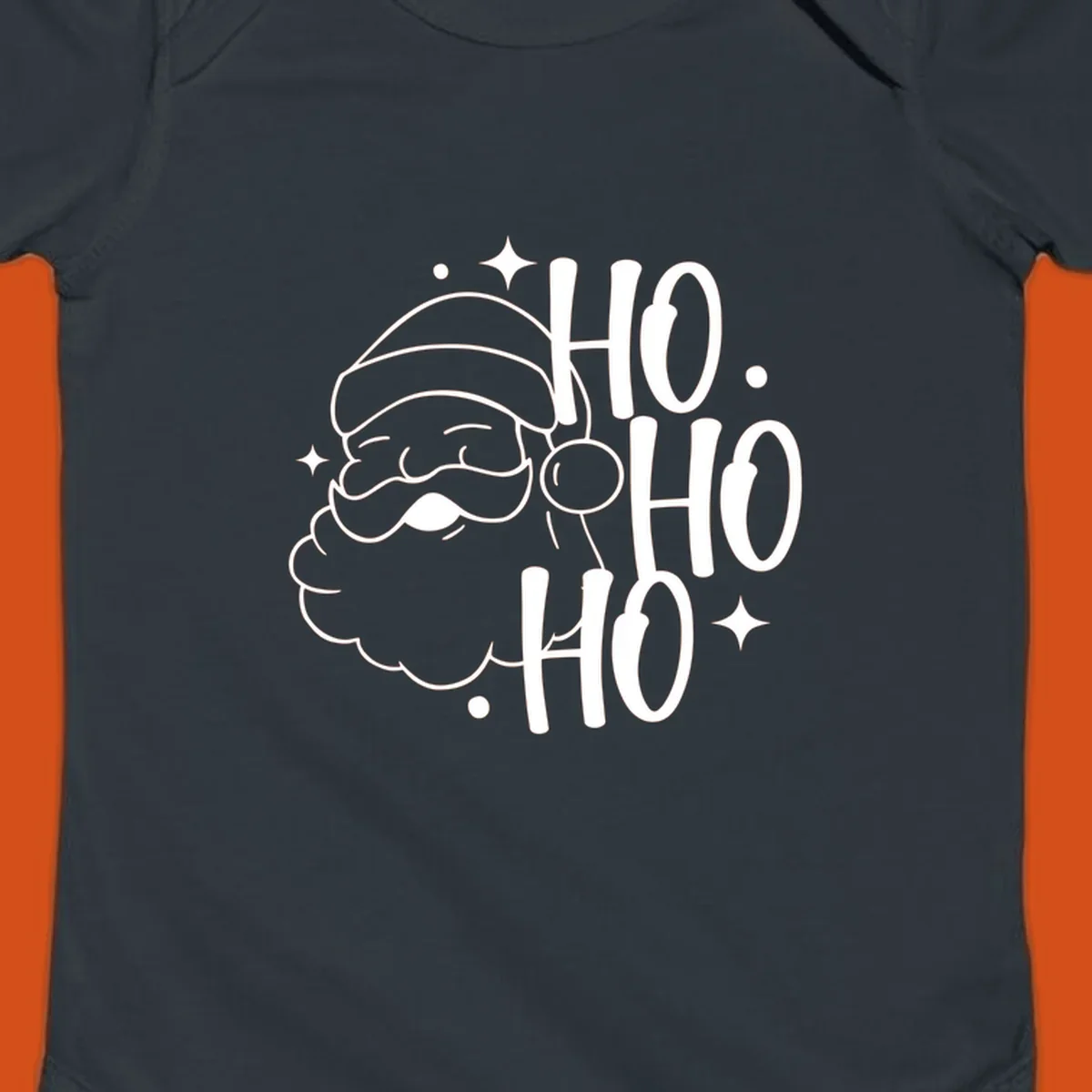 Santa Claus with 'HO HO HO' text for Christmas holiday.
