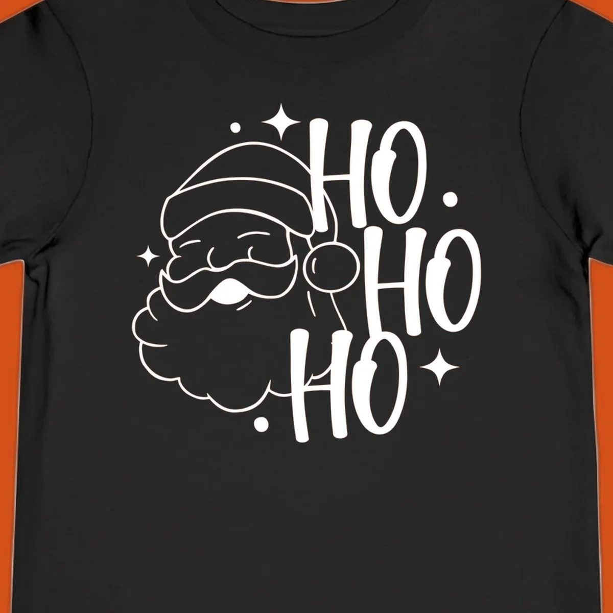 Santa Claus with 'HO HO HO' text for Christmas holiday.