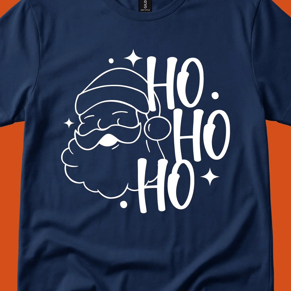 Santa Claus with 'HO HO HO' text for Christmas holiday.