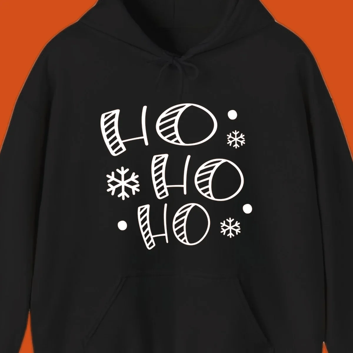 Ho ho ho christmas text with snowflakes pattern