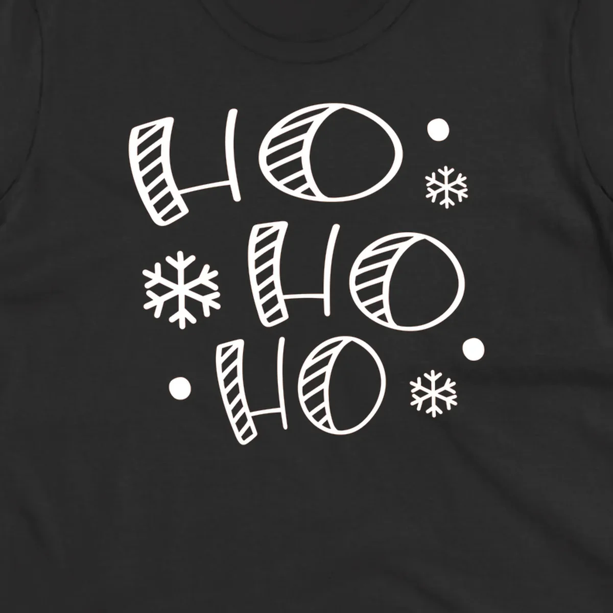 Ho ho ho christmas text with snowflakes pattern