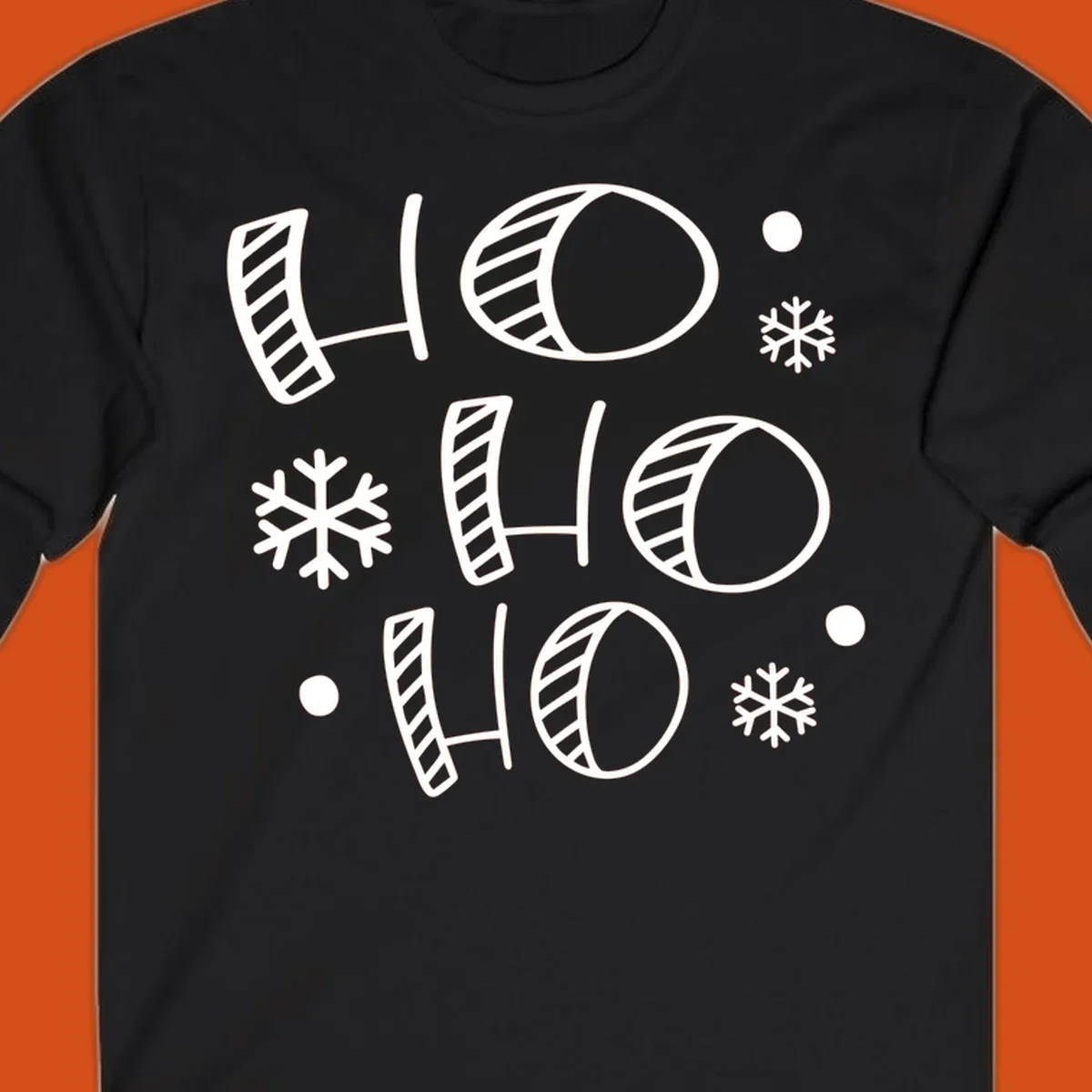 Ho ho ho christmas text with snowflakes pattern
