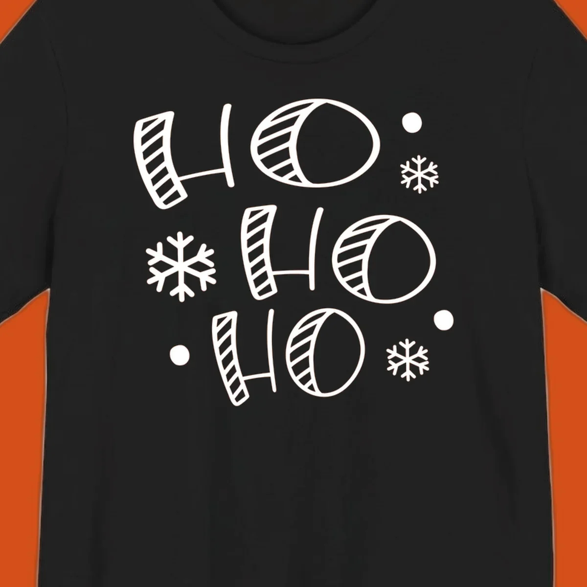 Ho ho ho christmas text with snowflakes pattern