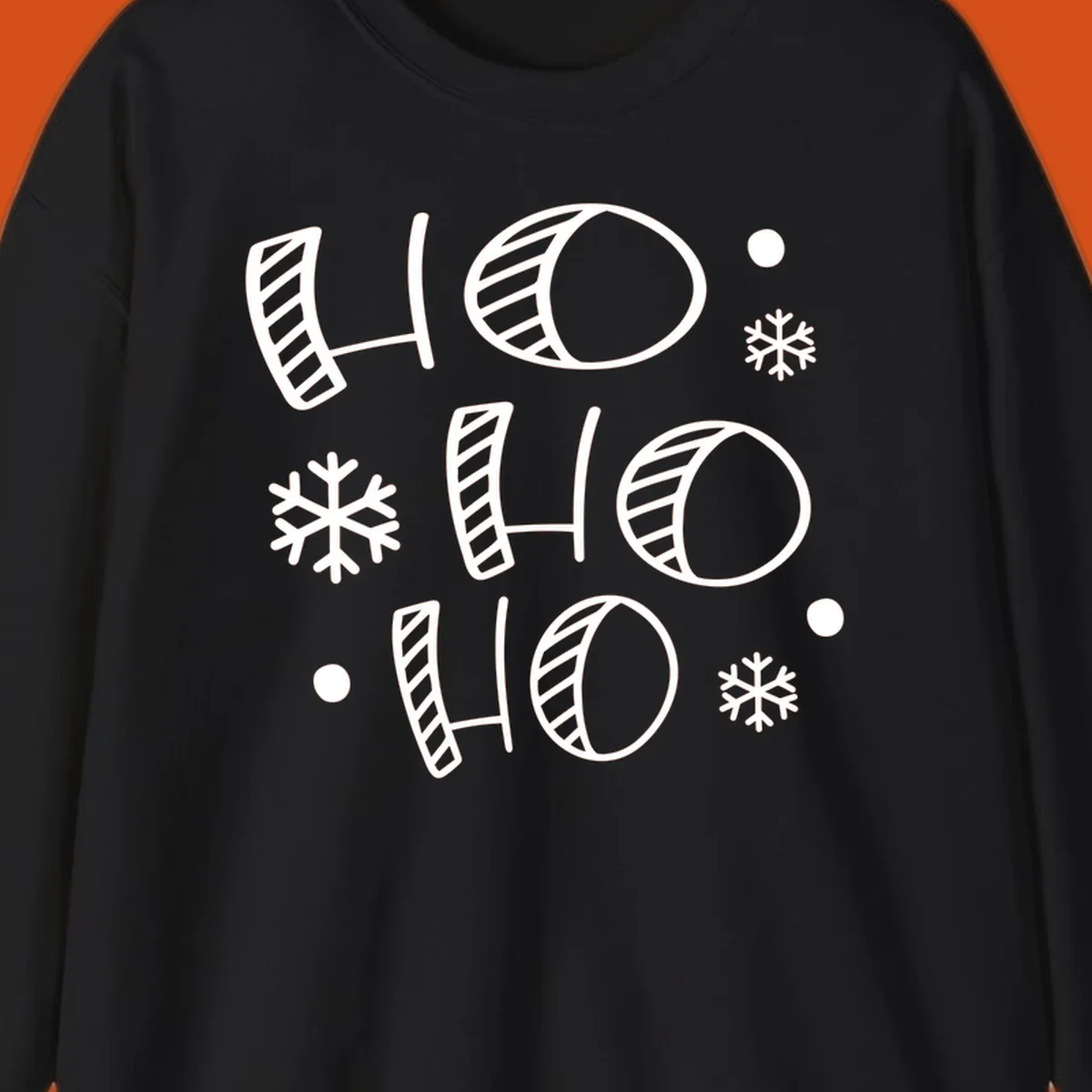 Ho ho ho christmas text with snowflakes pattern