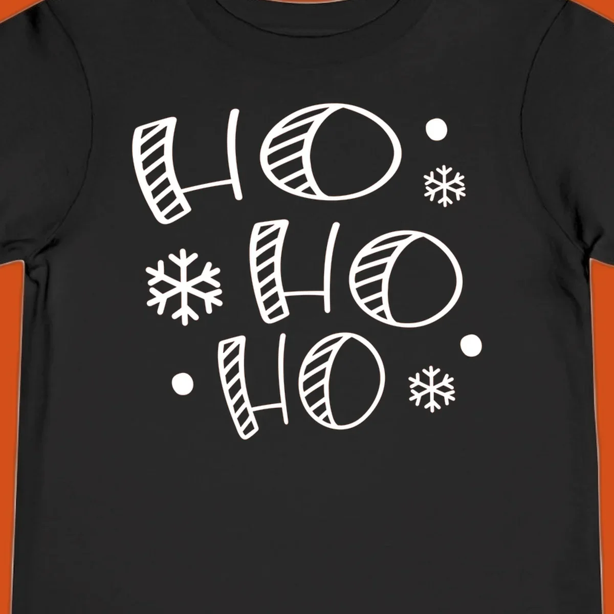 Ho ho ho christmas text with snowflakes pattern