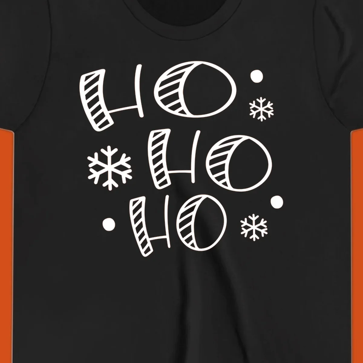 Ho ho ho christmas text with snowflakes pattern