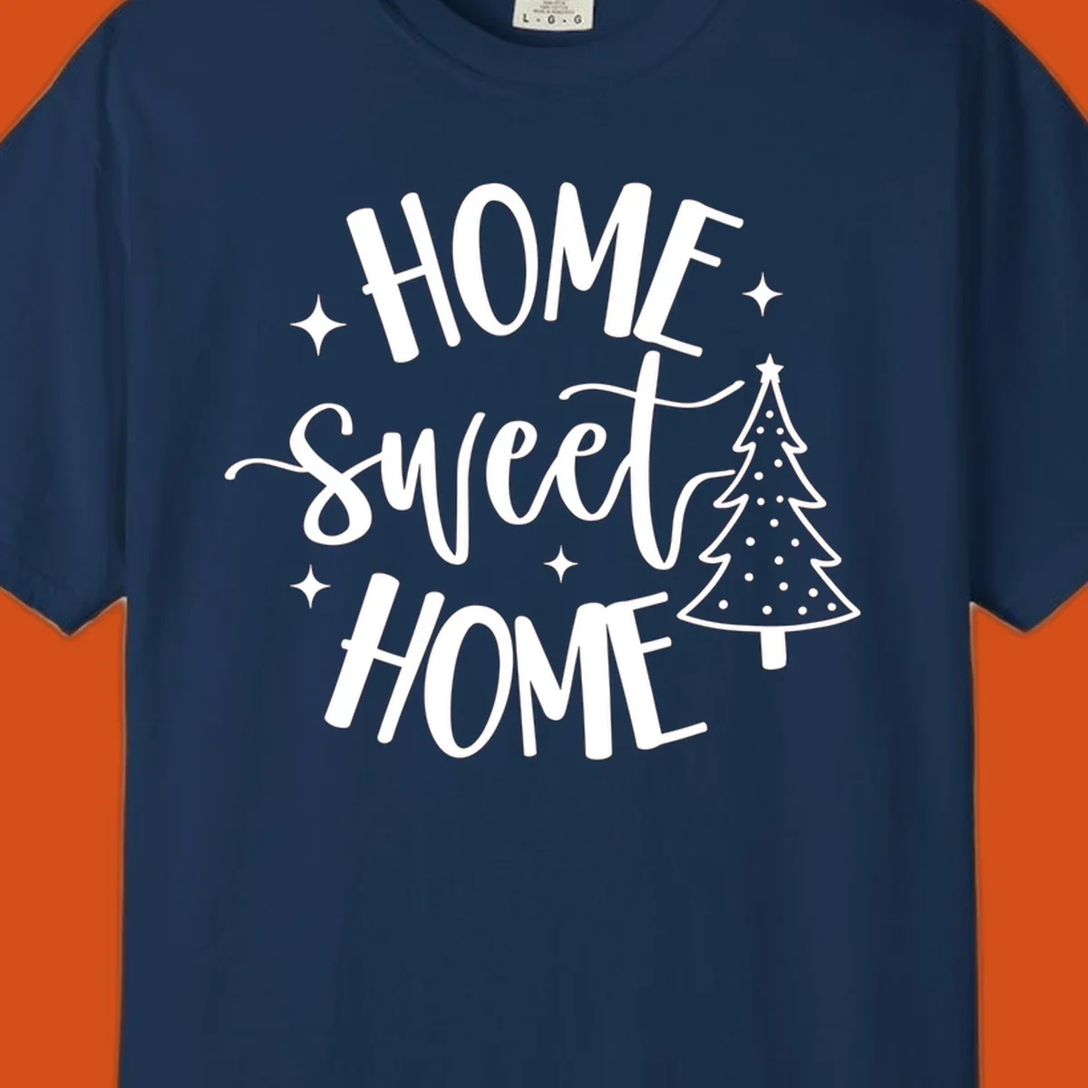Home sweet home holiday christmas tree text design