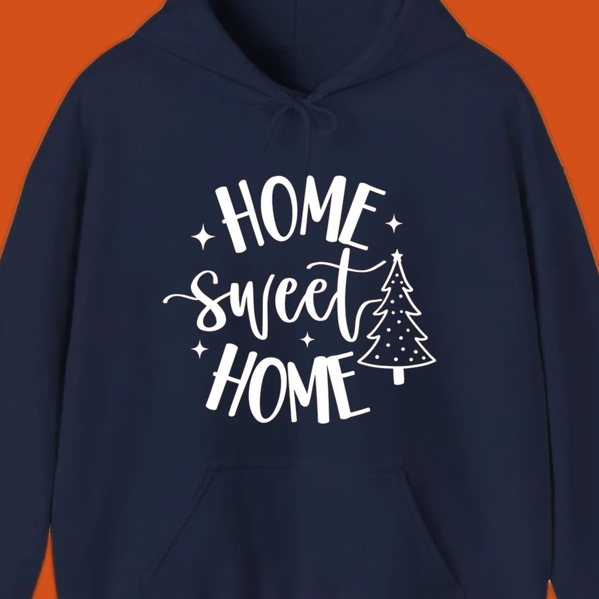 Home sweet home holiday christmas tree text design