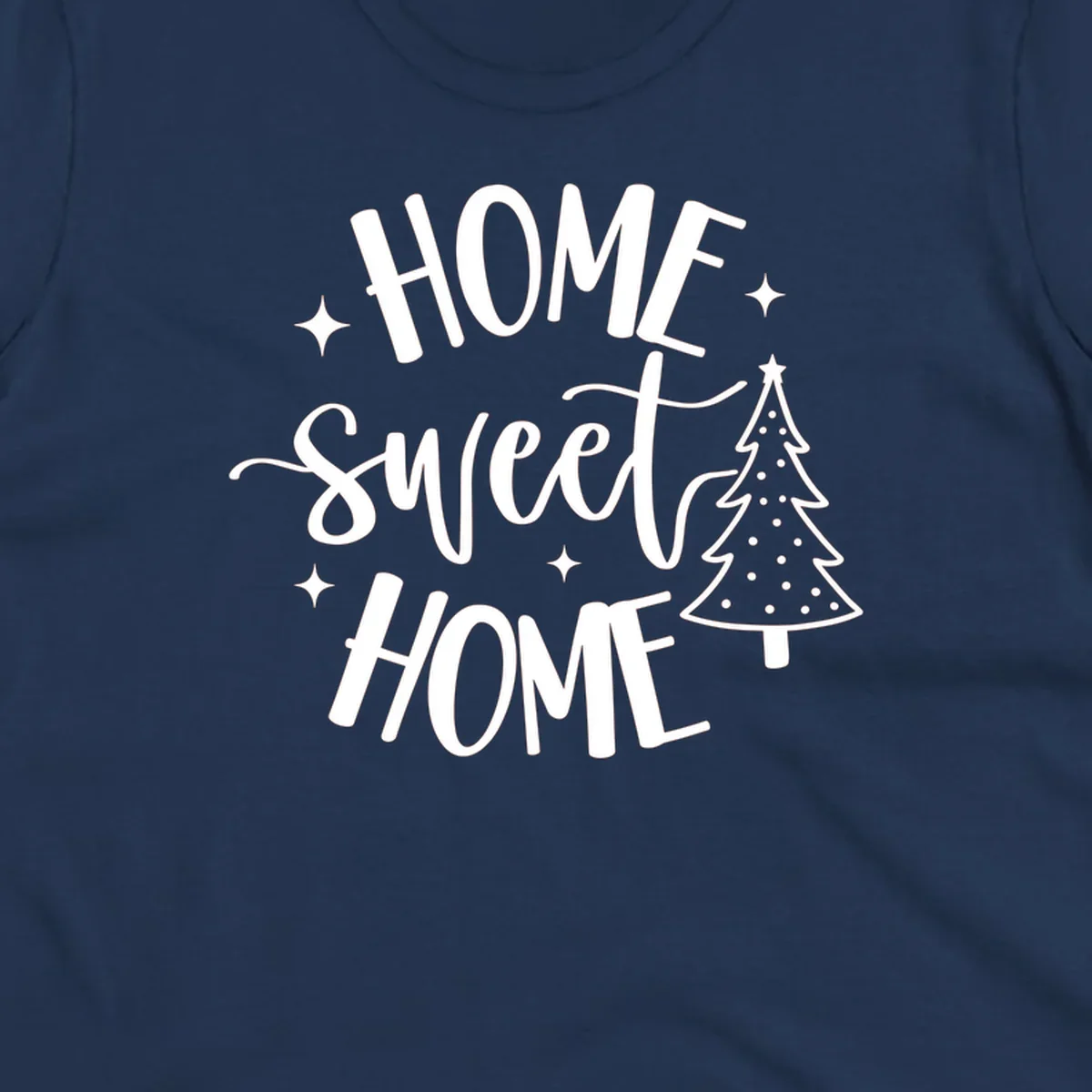 Home sweet home holiday christmas tree text design