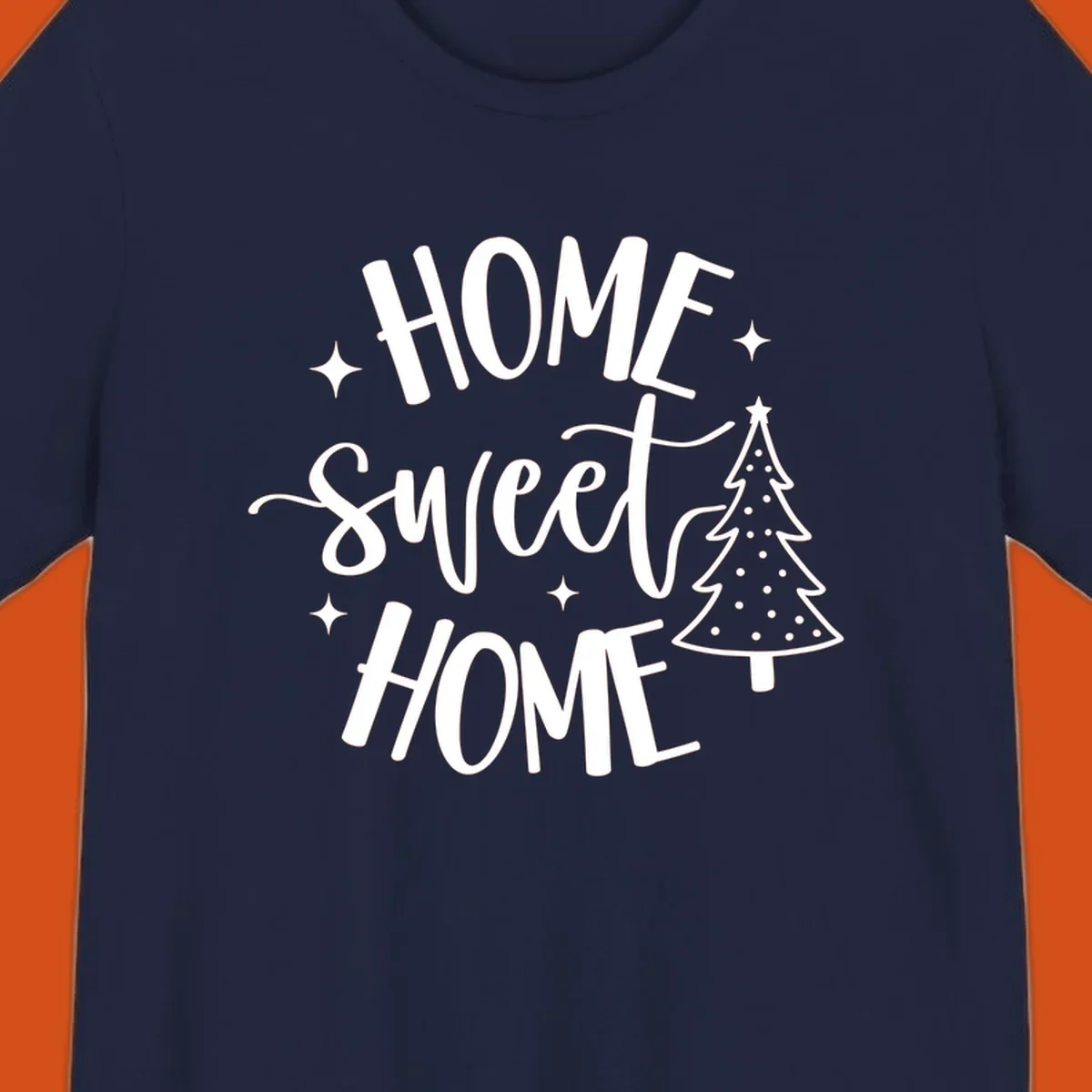 Home sweet home holiday christmas tree text design