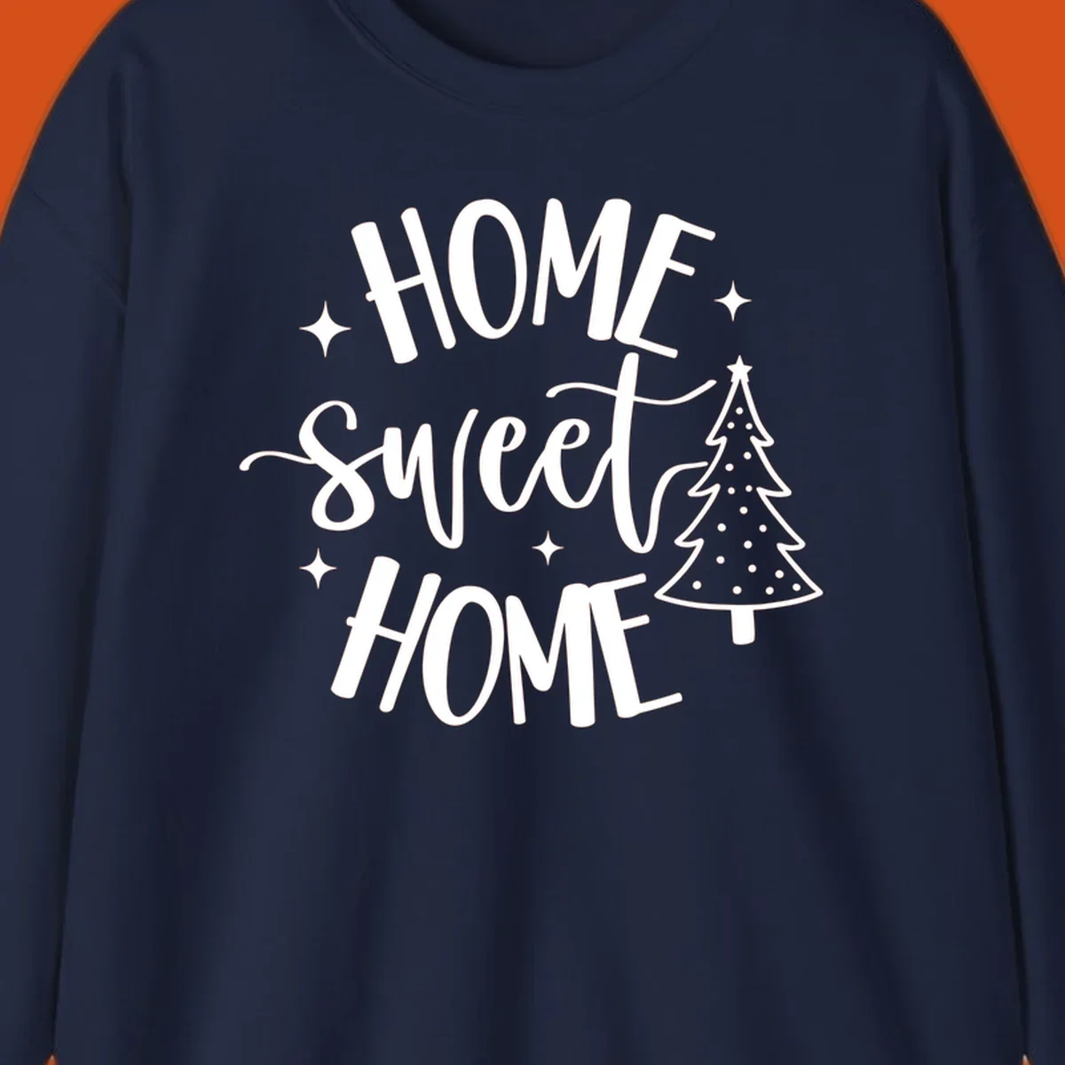 Home sweet home holiday christmas tree text design