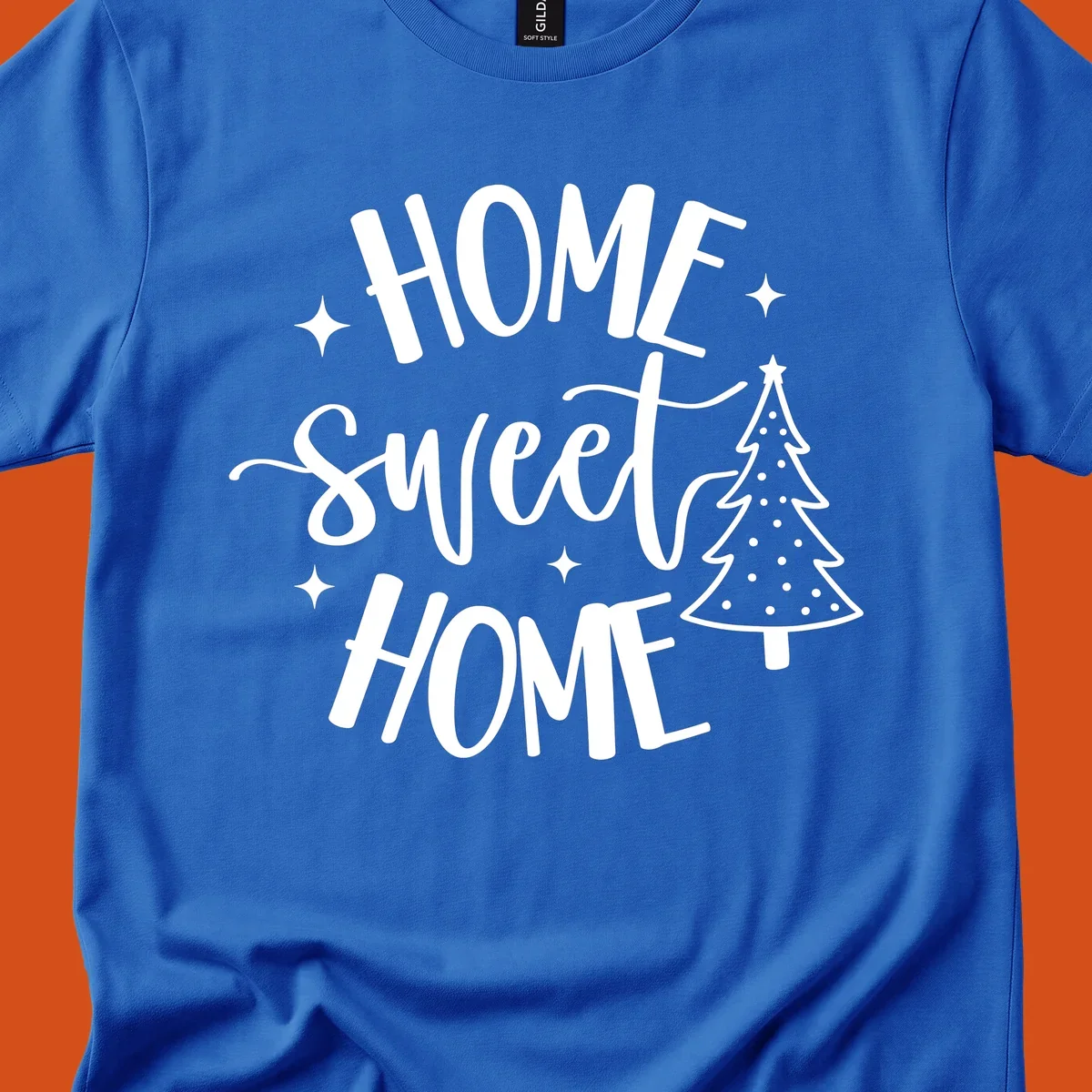Home sweet home holiday christmas tree text design