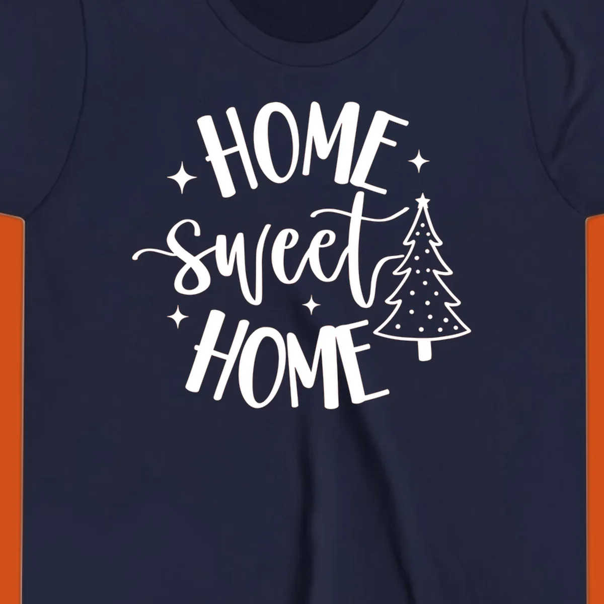 Home sweet home holiday christmas tree text design
