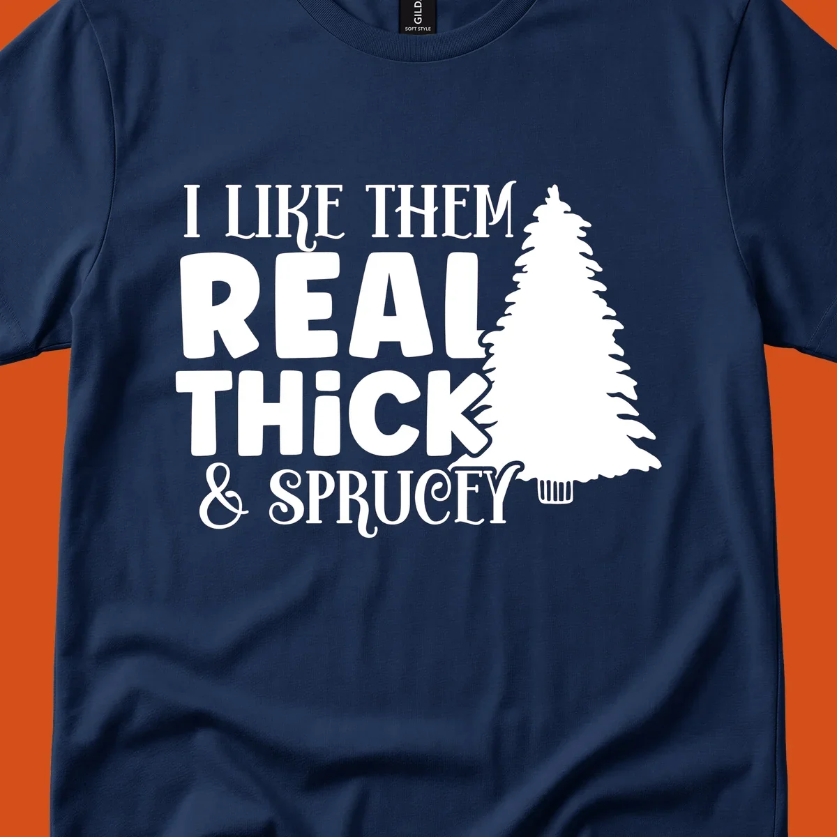 I like them real thick and sprucey christmas phrase with a christmas tree graphic.