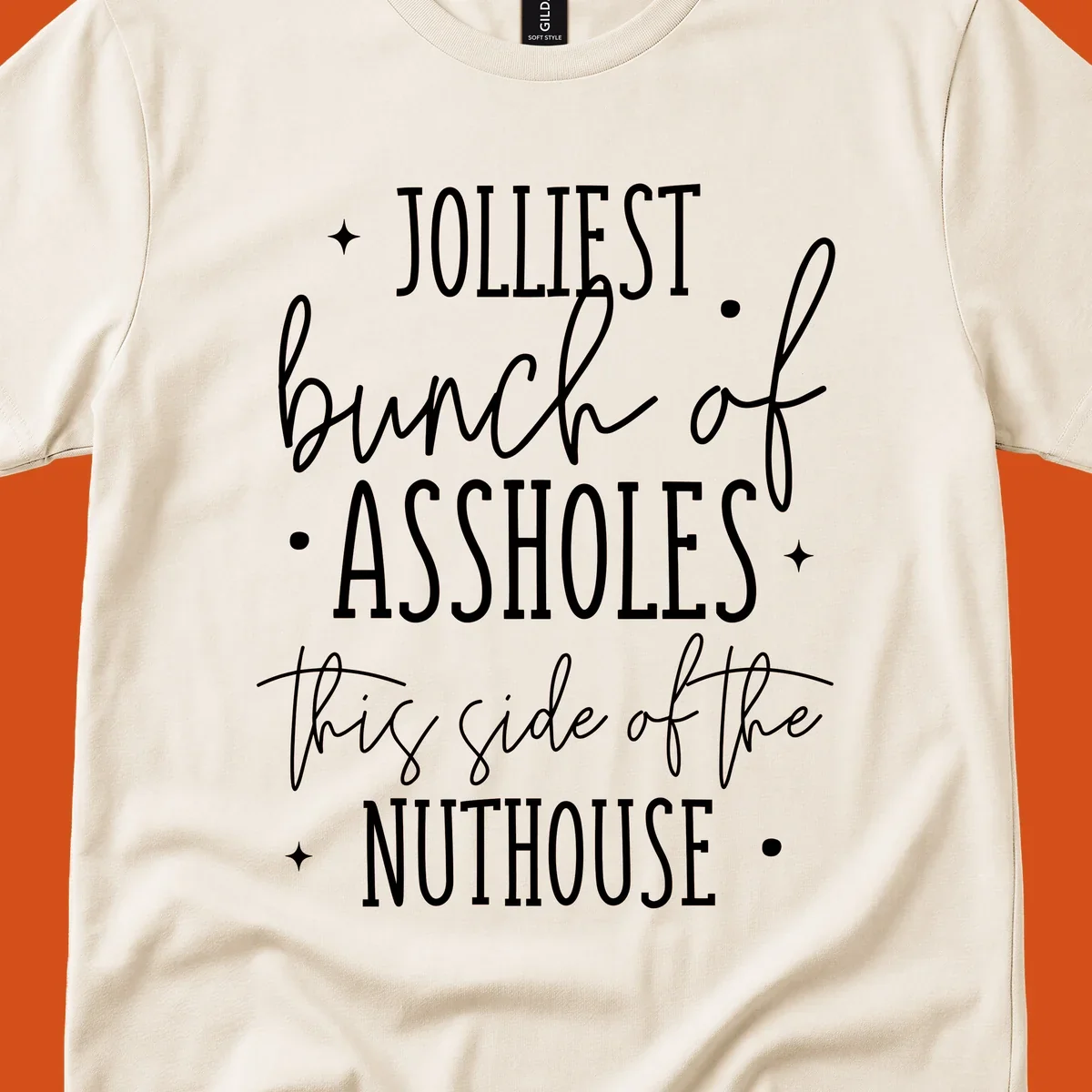 Jolliests Bunch of Assholes Nuthouse typography design.