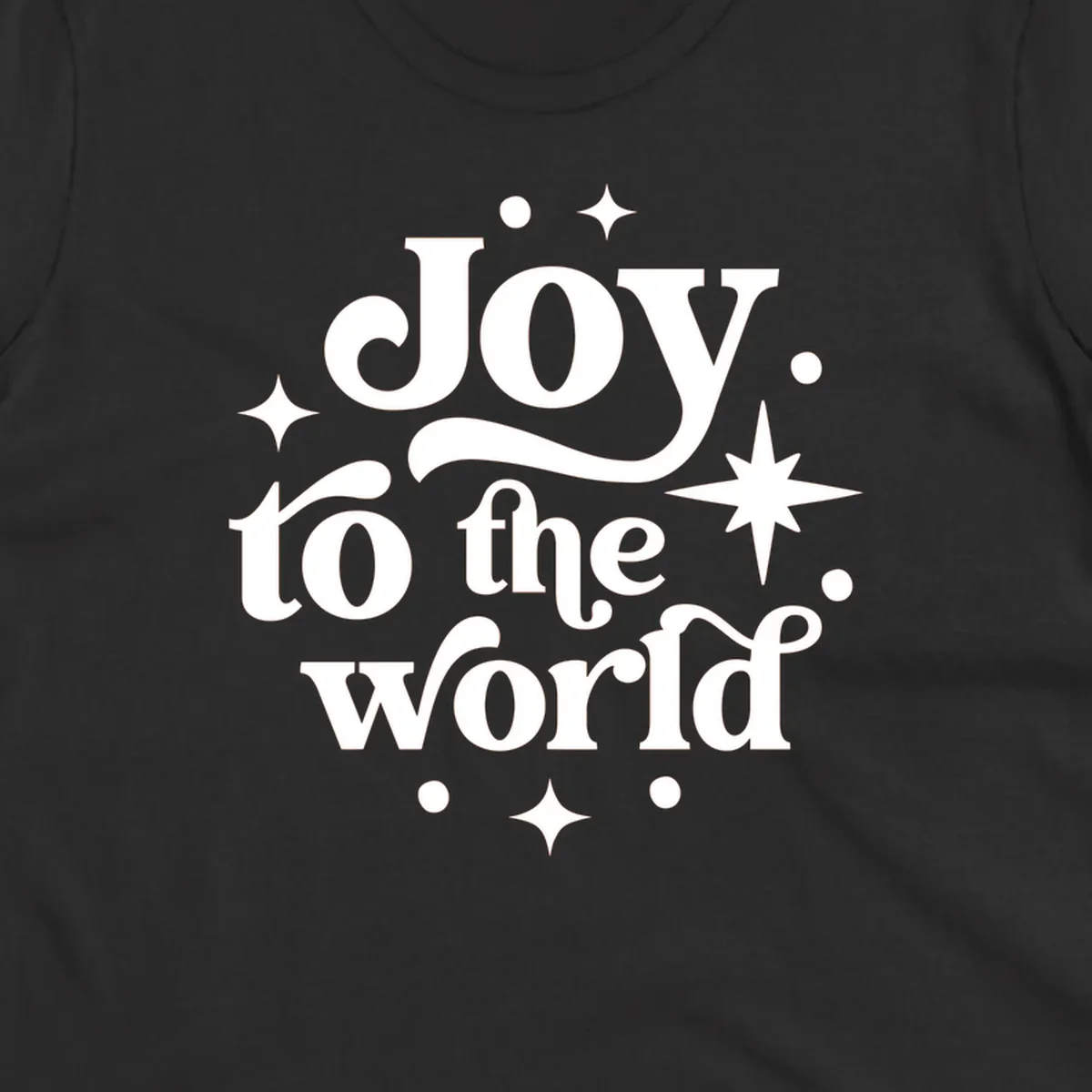 Joy to the world typography design with retro stars and dots.