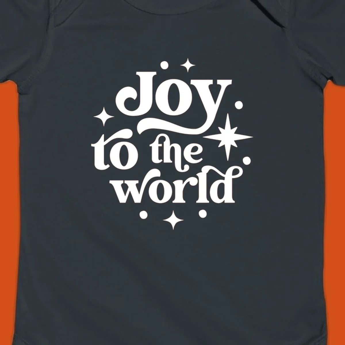 Joy to the world typography design with retro stars and dots.