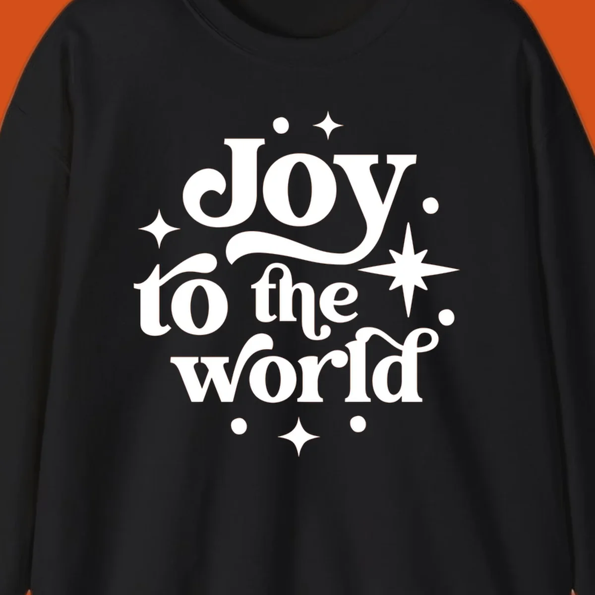 Joy to the world typography design with retro stars and dots.