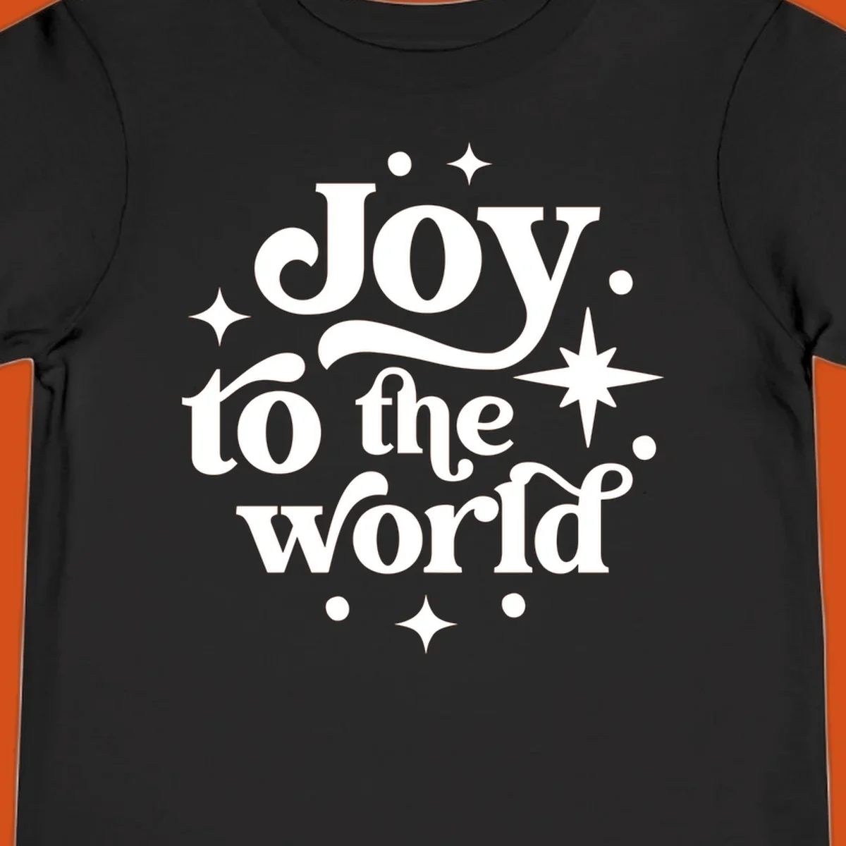 Joy to the world typography design with retro stars and dots.