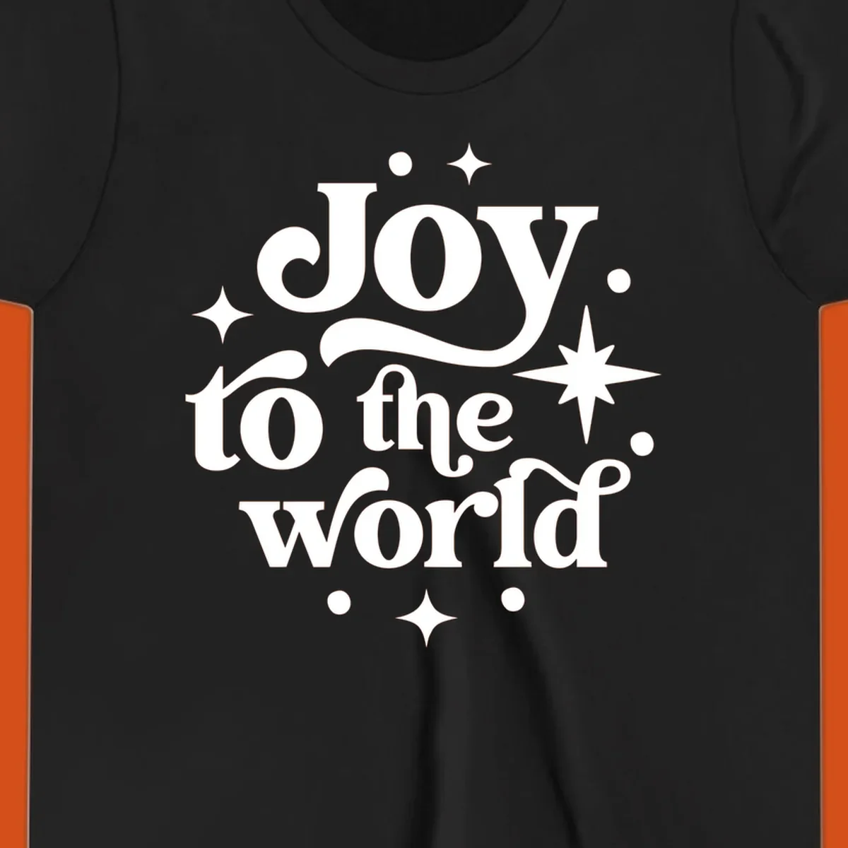 Joy to the world typography design with retro stars and dots.