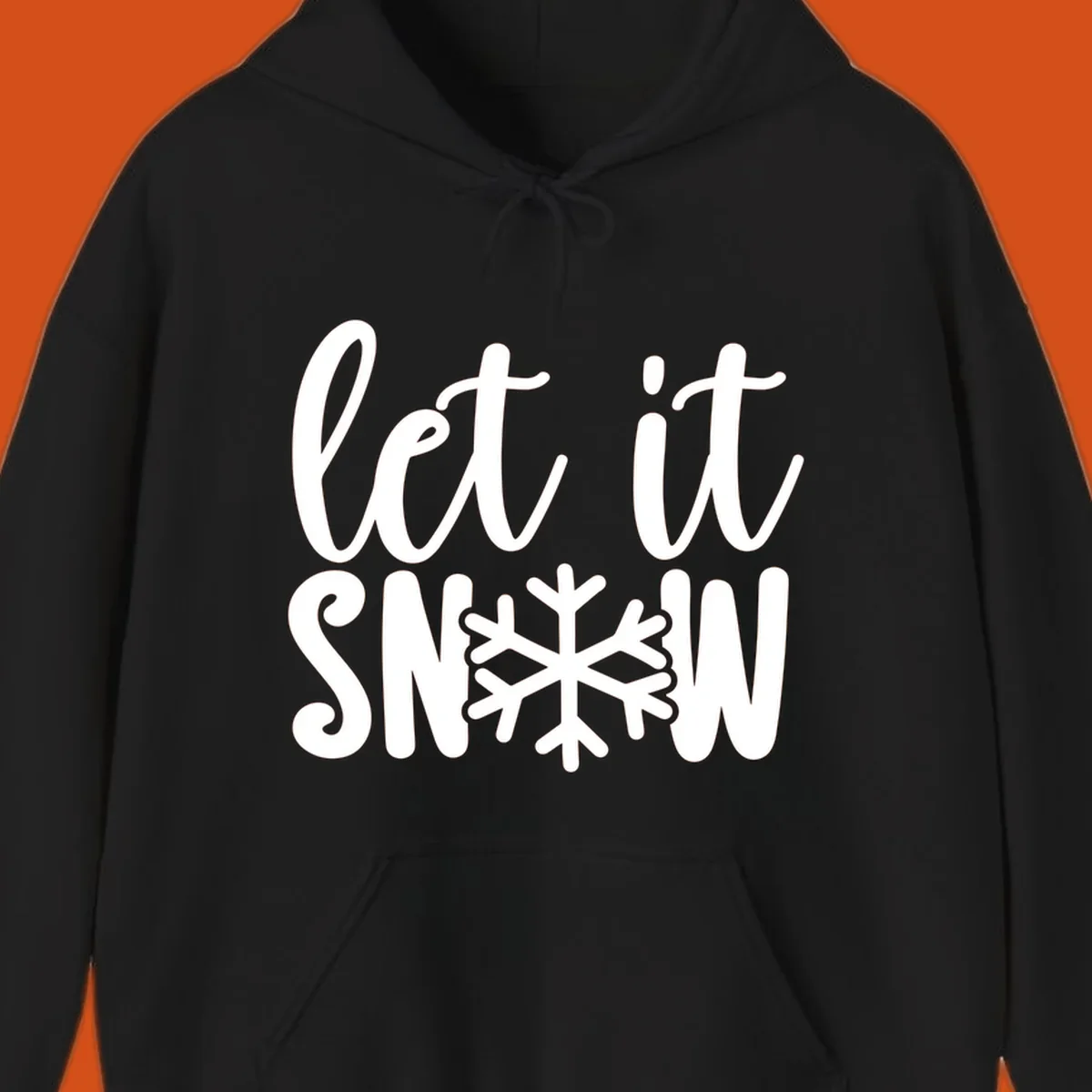 Let it snow text with a snowflake graphic, holiday design