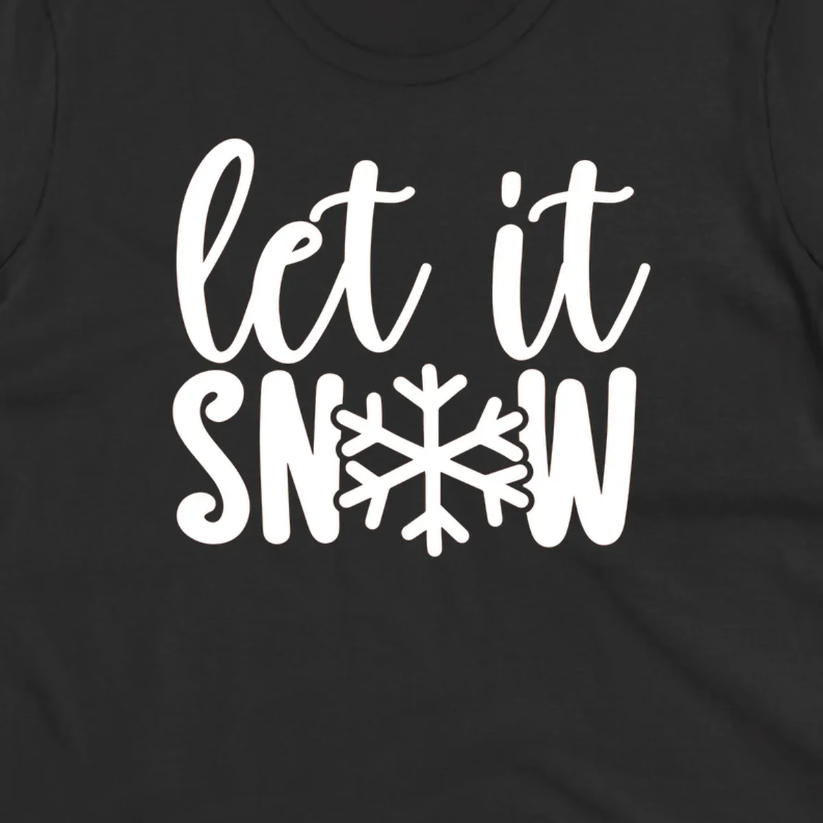 Let it snow text with a snowflake graphic, holiday design