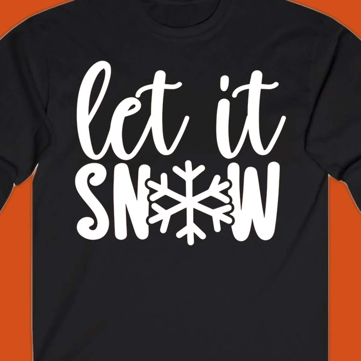 Let it snow text with a snowflake graphic, holiday design