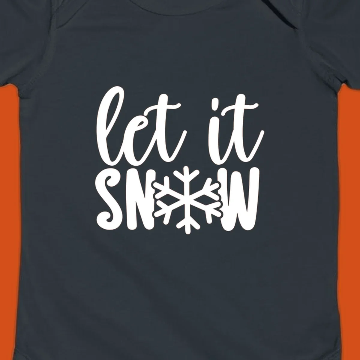 Let it snow text with a snowflake graphic, holiday design