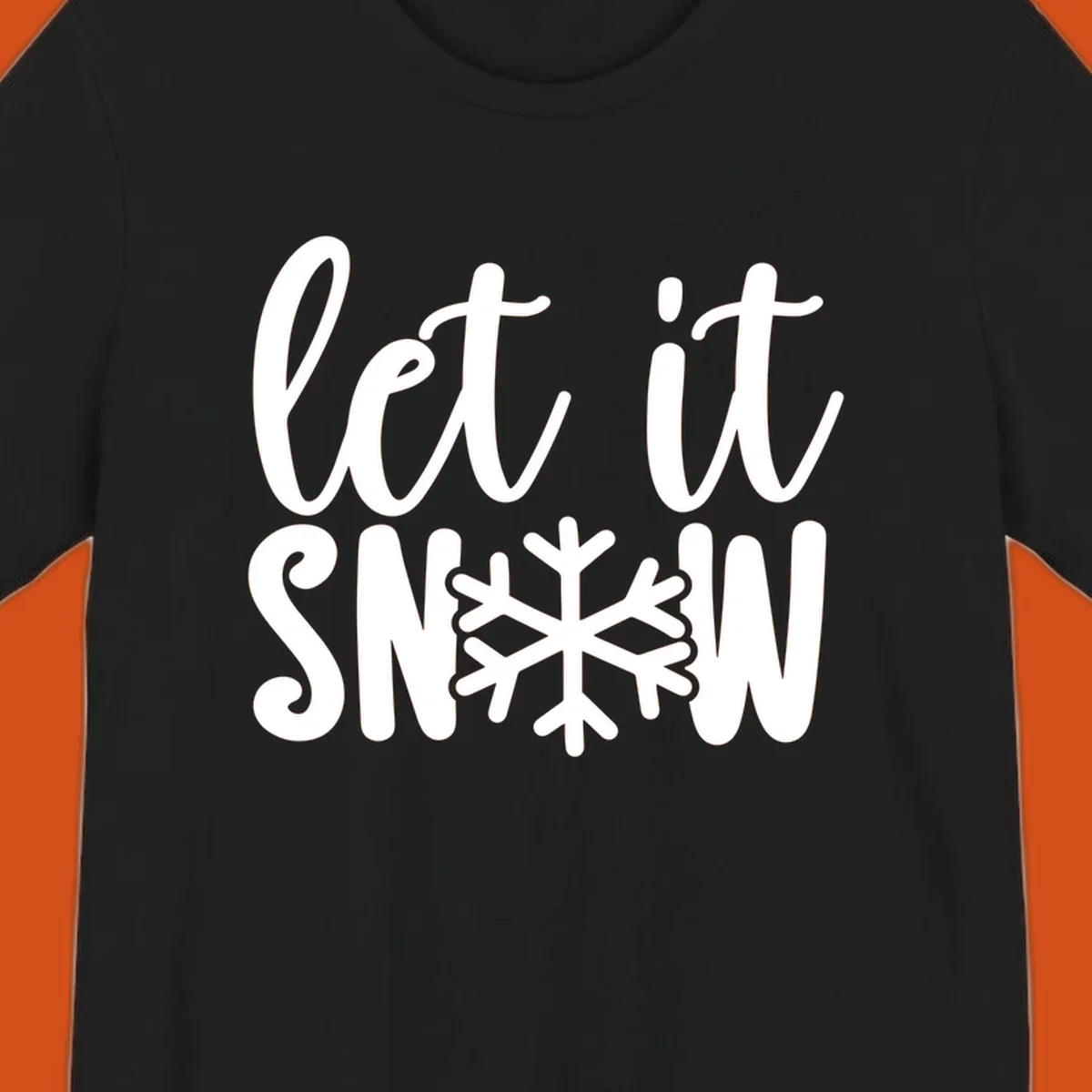 Let it snow text with a snowflake graphic, holiday design