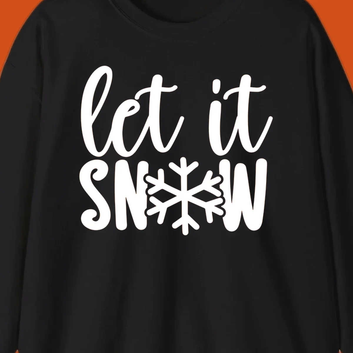 Let it snow text with a snowflake graphic, holiday design