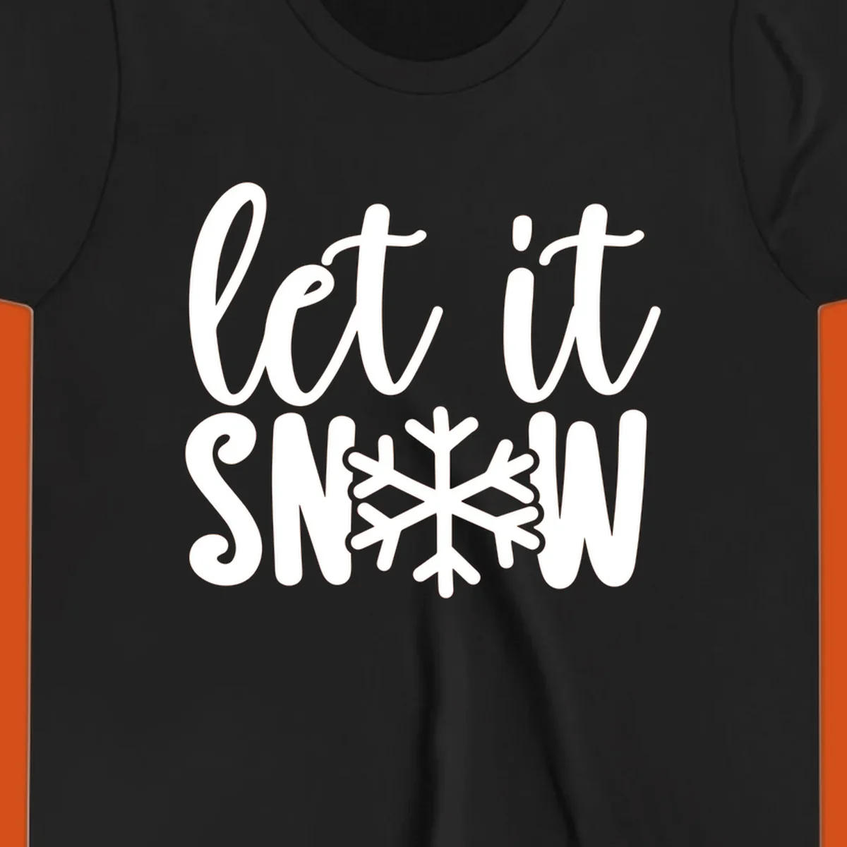 Let it snow text with a snowflake graphic, holiday design
