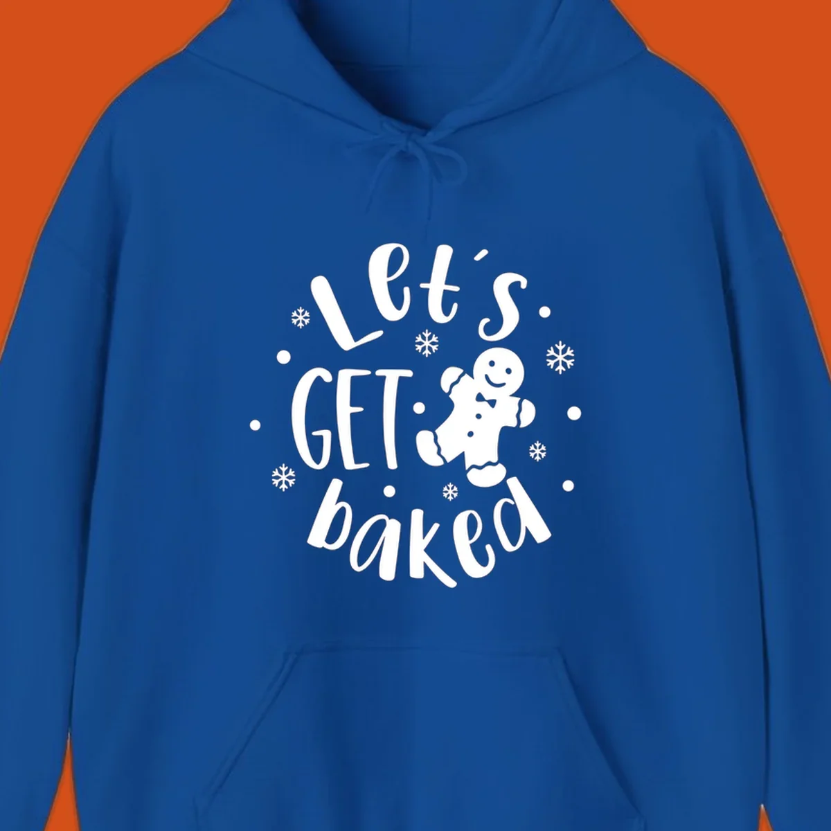 Lets get baked gingerbread man holiday text and illustration