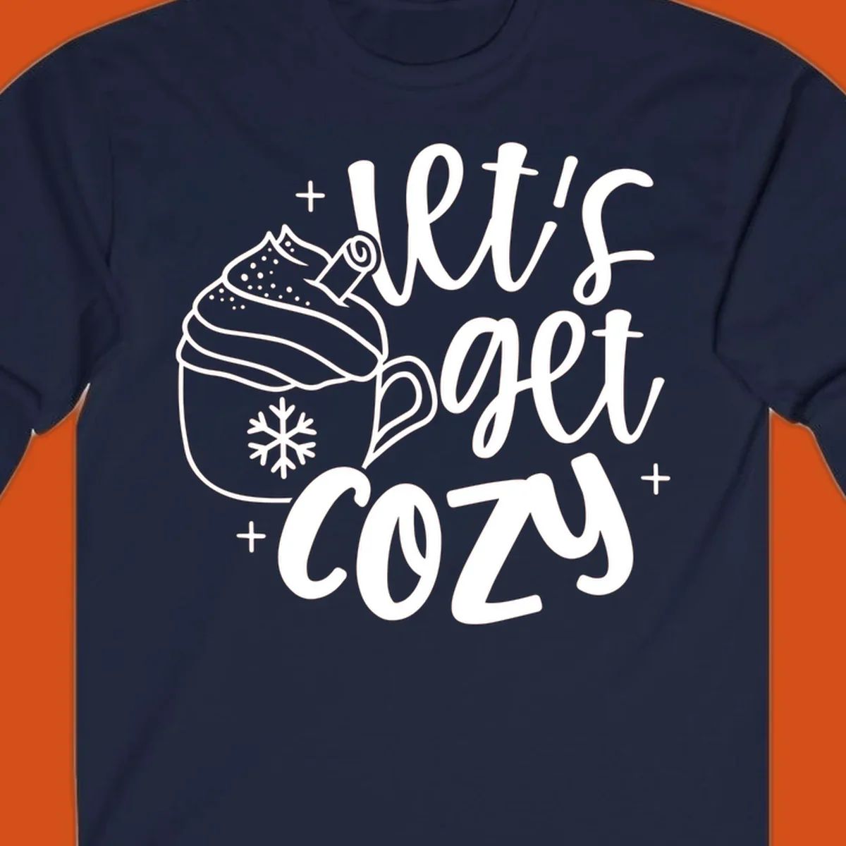 Lets get cozy holiday design with hot chocolate mug