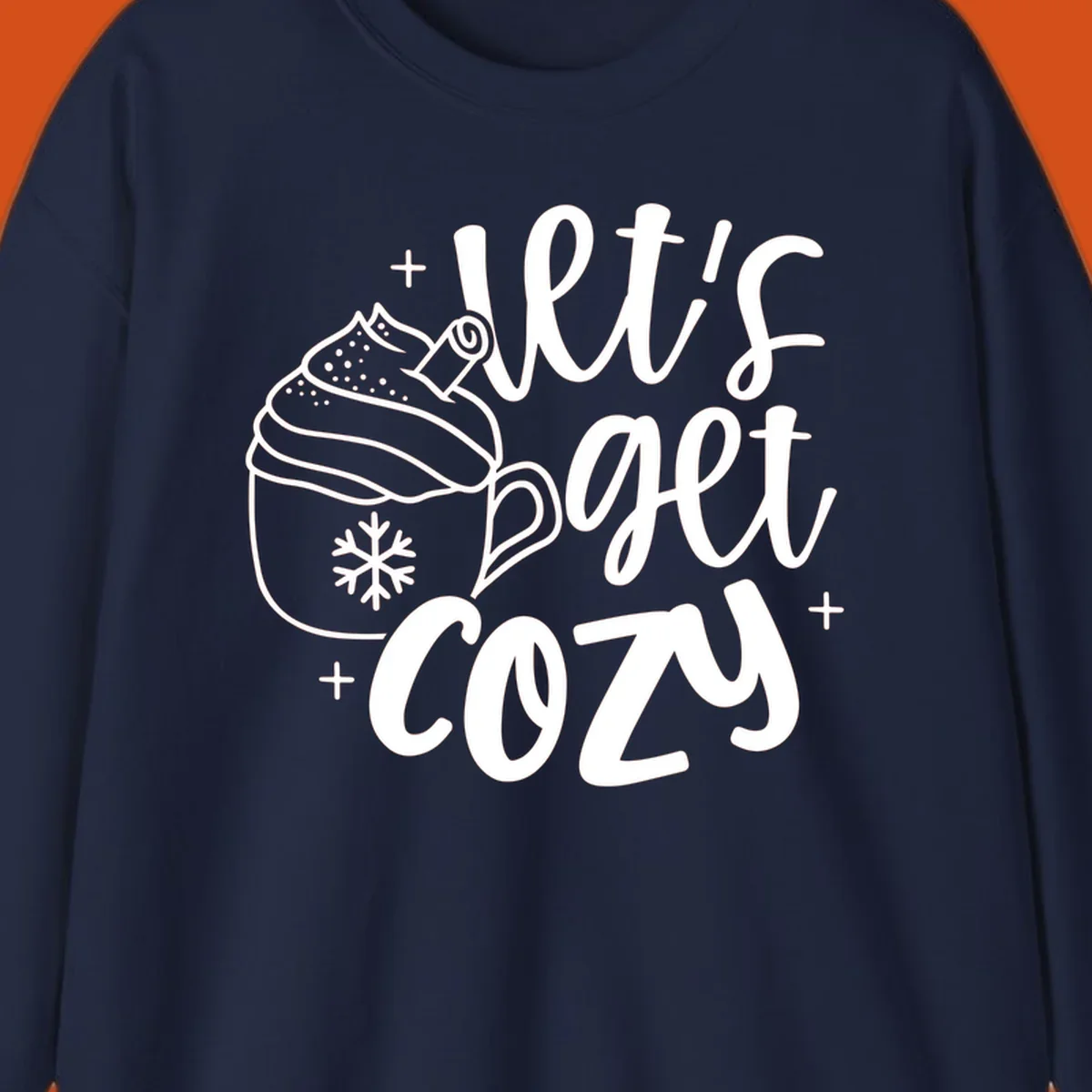 Lets get cozy holiday design with hot chocolate mug