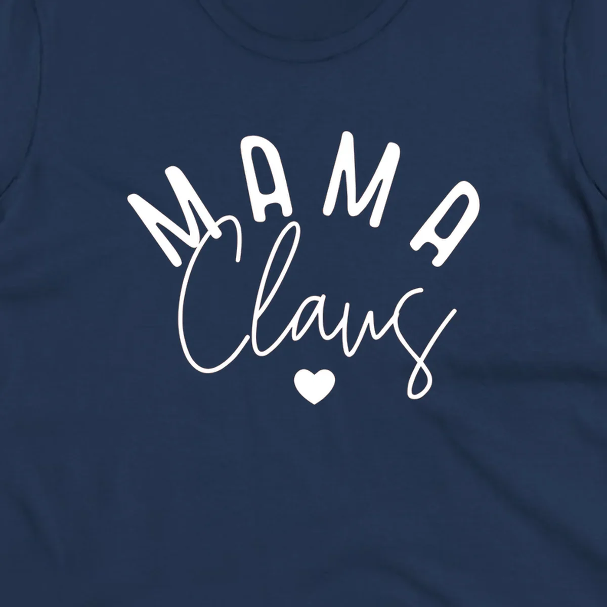 Mama Claus Christmas Heart design with text and a heart.